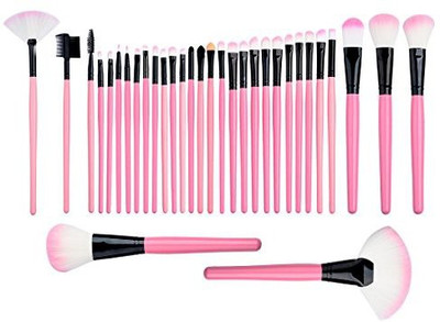 

Peleustech Makeup Brush 32Pcs Professional Cosmetic Set Kit With Pink Pu Leather Pouch(Pack of 32)