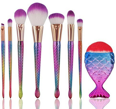 

Overmal Fish Scalemake Up Foundation Eyebrow Eyeliner Blush Cosmetic Concealer Brushes(Pack of 8)
