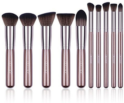 

Docolor Makeup Brushes 10 Pcs Brush Set Premium Synthetic Kabuki Foundation Blending(Pack of 10)