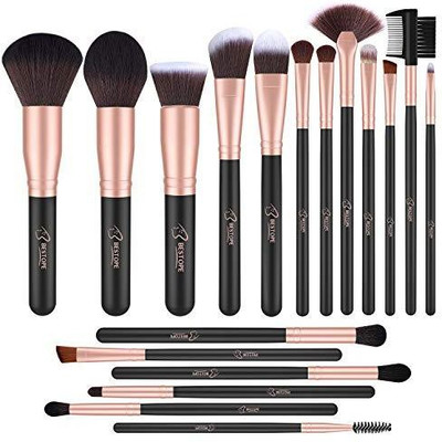 

Bestope Makeup Brushes 18 Pcs Brush Set Premium Synthetic Foundation Powder Kabuki(Pack of 18)
