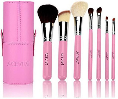 

Acevivi 7 Piece Premium Kabuki Makeup And Face Powder Foundation Eye Cosmetic Brush Set With Cylinder Pink(Pack of 7)