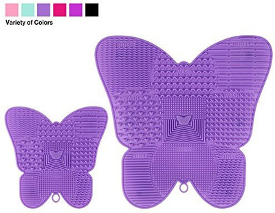 

Esarora Makeup Brush Cleaning Mat Cleaner Pad Set Of 2 Cosmetic Portable Washing Tool Butterfly Shape(Pack of 2)