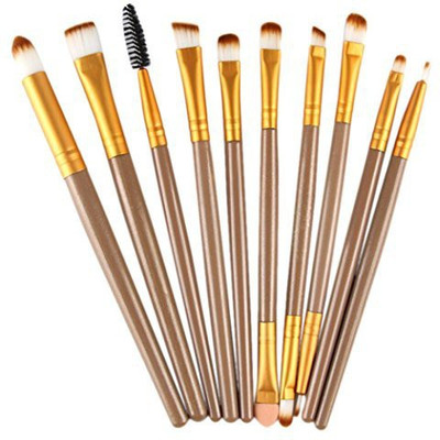 

Staron 10 Pcs Makeup Brush Set Wood Handle Premium Brushes Toiletry Kit Cosmetics Foundation Blending Blush Eyeliner Face Powder(Pack of 10)