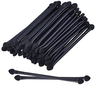 

Eboot 50 Pack Disposable Dual Sides Eyeshadow Sponge Brushes Makeup Applicator With Long Handle 12 Cm Black(Pack of 50)