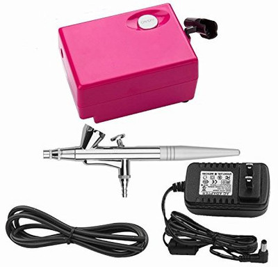 

Pinkiou Airbrush Makeup Set Air Brush Kit For Face Paint With Mini Compressor 0 4Mm Needle And Nozzle Nail Body Sp16(Pack of 1)