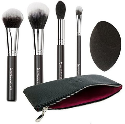 

Beauty Junkees Contour Highlighter Makeup Brush Set Best 5 Pc Powder Cream Full Face Contouring(Pack of 5)