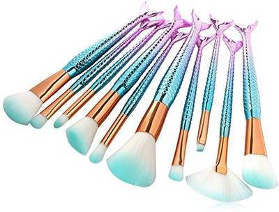 

Cinidy Makeup Brush Kit Cosmetics Set 10Pcs Mermaid Brushes Kabuki Foundation(Pack of 10)