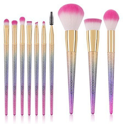 

Docolor Face Foundation Makeup Brushes Set 10Pcs Premium Synthetic Bristle Including Eye Shadows Mixed Concealer Professional Tool Suit(Pack of 10)