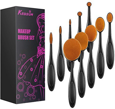 

Kedsum 10 Pcs Oval Toothbrush Makeup Brushes Set Foundation Powder Concealer Bb Cream Blush Contour Eyeliner Blending Brush(Pack of 10)