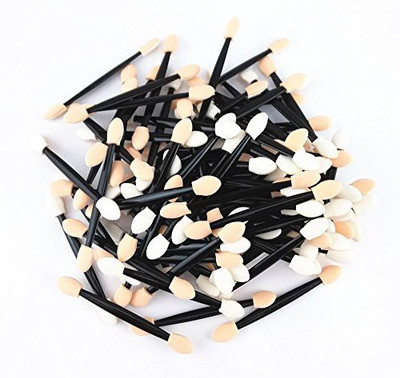 

Yueton 100Pcs Double End Eyeshadow Brush Applicator Dual Sided Two Tone Color Sponge Tipped Makeup Tool(Pack of 100)