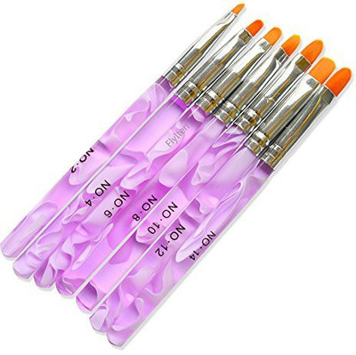 

Flyitem Professional 7Pcs Nail Art Tools Diy Painting Designer Nylon Brushes Brush Kits For Uv Gel Acrylic Styling Manicure Makeup Cosmetic Tool(Pack of 7)