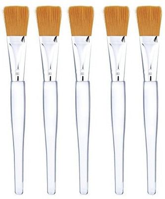 

Mudder Facial Mask Brush Makeup Brushes Cosmetic Tools With Clear Plastic Handle 5 Pack(Pack of 5)