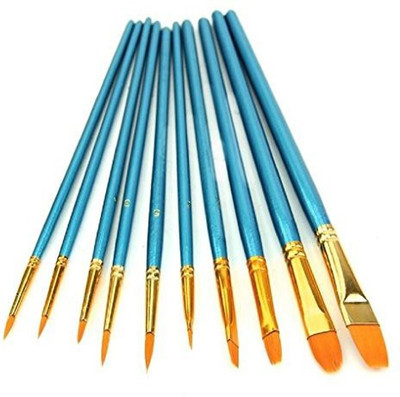 

Sandistore Paint Brush 10Pcs Artists Set Acrylic Watercolor Round Pointed Tip Nylon Hair(Pack of 10)