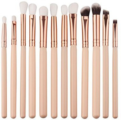 

Jujunx 12Pcs Mini Cosmetic Eyebrow Eyeshadow Brush Makeup Sets Kits Tools(Pack of 12)