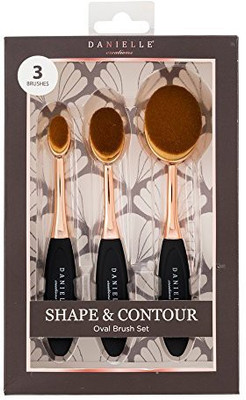 

Danielle Creations 3 Piece Shape Contour Oval Makeup Brush Set Rose Gold(Pack of 3)
