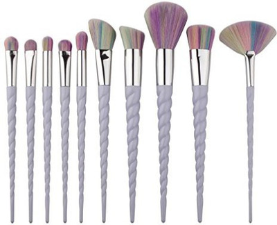

Overmal 10Pcs Make Up Foundation Eyebrow Eyeliner Blush Cosmetic Concealer Brushes(Pack of 10)