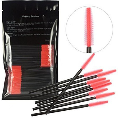 

Binmertm 100Pcs Disposable Silicone Eyelash Brushes Makeup Wands Mascara(Pack of 100)