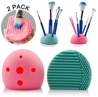 

Ibeet 2 Pcs Cleaning Makeup Brush Organizer Egg Cleaner Holder Silicone Washing Scrubber Board Cosmetic Clean Tools(Pack of 2)