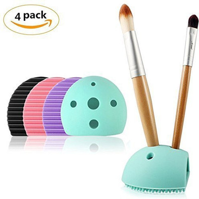 

Elibeauty Makeup Brush Holder Organizer Egg Cleaner Silicone Washing Scrubber Board Cosmetic Clean Tools 4 Pcs(Pack of 4)