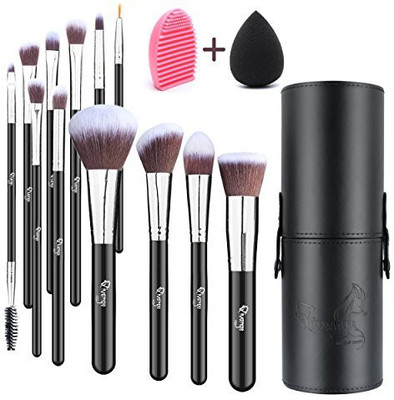 

Qivange Makeup Brush Set Synthetic Brushes With Case Sponge Cleaner(Pack of 14)