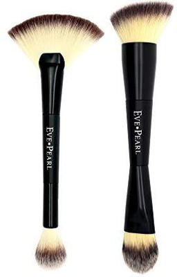 

Eve Pearl Dual Brush Set Contour Blending Fan Highlighter Must Have Makeup Brushes Of 2 Synthetic Cruelty Free Hypoallergenic(Pack of 2)