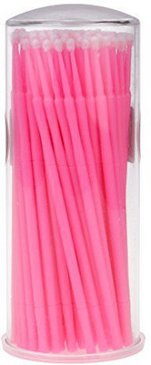 

Huntgold 100Pcs Eyelash Extension Micro Disposable Swab Individual Applicators Brushes(Pack of 100)