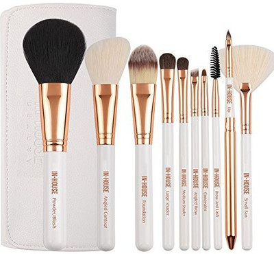 

Beautyhouse In House Beauty Professional Makeup Brushes Soft Synthetic Fibers Rose Gold Handles Luxury Contouring For Lip Eyebrow Eye And Cheek Cosmetics(Pack of 10)
