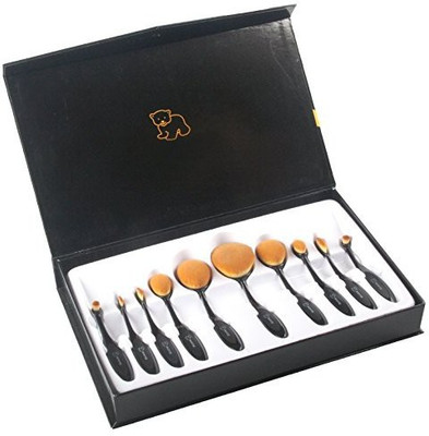

Prettydate Makeup Brushes 10 Piece Oval Brush Set Toothbrush Shaped Design Foundation Concealer Blending Blush Powder Cream Cosmetics(Pack of 10)