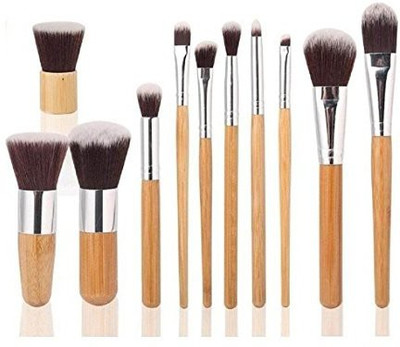 

Ambox 11 Pieces Makeup Brush Set Professional Bamboo Handle Premium Synthetic Kabuki(Pack of 11)