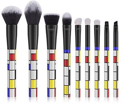 

Ducare Makeup Brush Set 9 Pcs Red Blue And Yellow Professional Essential Face Powder Eye Shadow Eyeliner Foundation Blush Lip Liquid Cream Blending Brushes(Pack of 9)