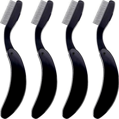 

Tecunite 4 Packs Folding Eyelash Comb Stainless Steel Teeth Eyebrow Lash And Brow Makeup Brush(Pack of 4)