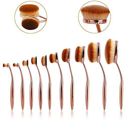 

Dscbeauty Professional 10 Pcs Oval Makeup Brush Set Toothbrush Kit(Pack of 10)