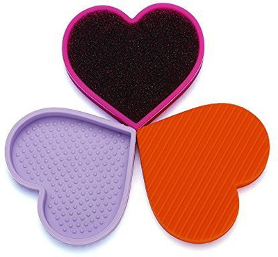 

Miss Gorgeous Makeup Brush Cleaning Mat Pad Tools Kit Heart Shaped Silicone Cosmetic Cleaner Set(Pack of 3)