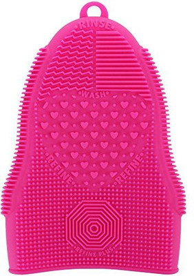 

Scivokaval Makeup Brush Cleaner Glove Mat Mitt Silicone Cosmetic Cleaning Scrubber Tool Face Brushes And Eye Washing Pad Pink(Pack of 1)