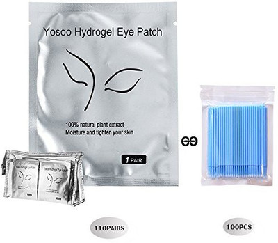 

Xiaoya 110 Packs Under Eye Pads Lint Free Lash Extension Gel Patches Eyelash Mascara Brushes Wands Applicator Makeup Brush(Pack of 110)