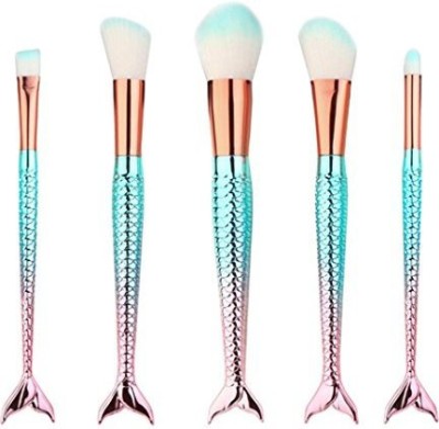 

Snowfoller Mermaid Makeup Brushes Set 5Pcs Make Up Foundation Eyebrow Eyeliner Blush Cosmetic Concealer Multicolor Gradient(Pack of 5)