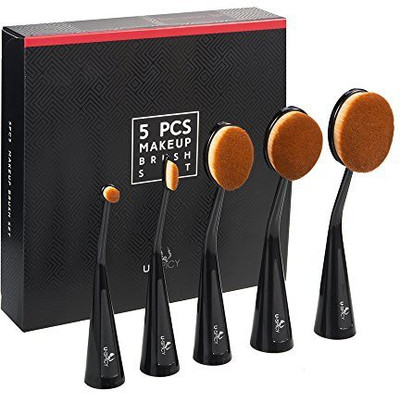 

Uspicy Oval Makeup Brush Set Standable Professional Brushes 5Pcs(Pack of 5)