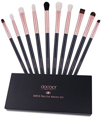 

Docolor Eye Makeup Brushes 10Pcs Eyeshadow Set With Soft Premium Hairs Real Wood Handle For Eyebrow Eyeliner Blending(Pack of 10)