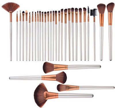 

Peleustech Makeup Brushes 24Pcs Cosmetics Set Synthetic Kabuki Professional Brush Kit Cream(Pack of 24)