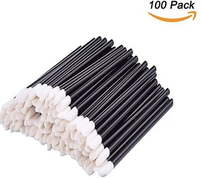

Evermarket 100 Pieces Disposable Lip Brushes Lipstick Gloss Wands Applicator Makeup Tool Kits Black(Pack of 100)