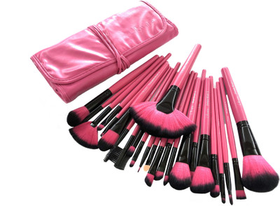 

L'Rivara 24 Piece Makeup Brush Set with PU Leather Case LR-110 (Pink)(Pack of 24)