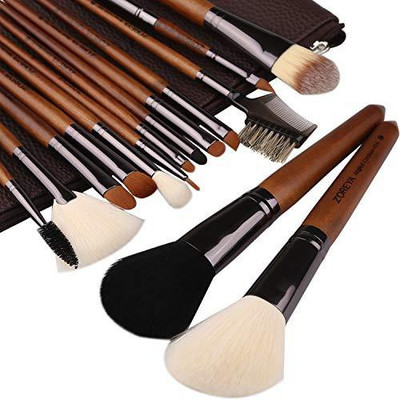 

Zoreya Makeup Brushes Premium High End 15Pc Real Walnut Handle Brush Set(Pack of 15)