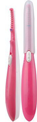 

Huluwa Heated Eyelash Curler Stylish Portable Lasting Electric Brush Pen Beauty Makeup Tool Red(Pack of 2)