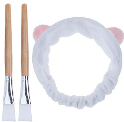 

Lictin Pack Of 2 Facial Mask Brush With Super Cute Hair Band Professional Quality For Applying Eye Or Diy Needs(Pack of 2)