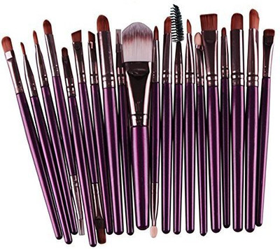 

Hosaire 20Pcs Makeup Brushes Set Eyeshadow Eyeliner Lip Brush Powder Foundation Tool Purple Brown(Pack of 20)