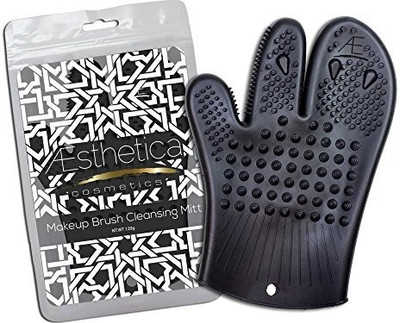 

Aesthetica Cosmetics Makeup Brush Cleansing Mitt Silicone Cleaning Glove Ecofriendly Vegan Cruelty Free(Pack of 1)