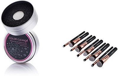 

Zodaca 10 Pcs Fluffiest Softest Makeup Brush Set Color Removal Duo Sponge Swiftly Switch Remove Shadow Black Rose Gold(Pack of 10)