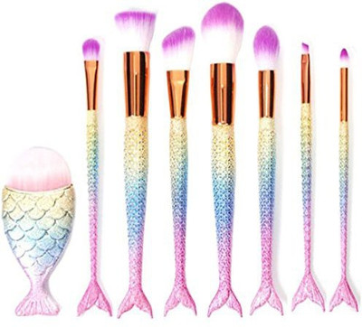 

Scofieldly Mermaid Brushes Makeup Set 2018 Cute Foundation Rainbow Gradient Color Eyeshadow Contour Eye Lip(Pack of 8)