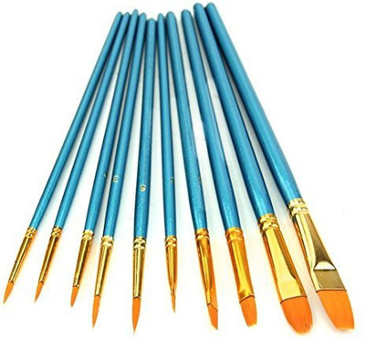 

Bestpriceam 10Pcs Artists Paint Brush Set Acrylic Watercolor Round Pointed Tip Nylon Hair(Pack of 10)