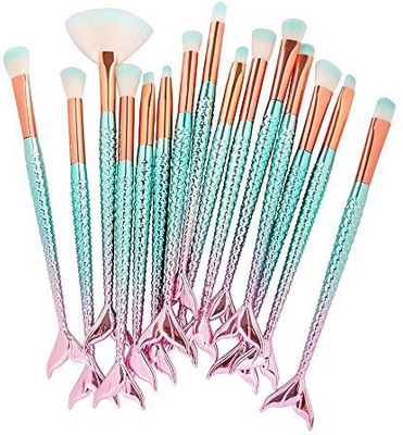 

Cinidy Mermaid Makeup Eye Brushes Set 15Pcs 3D Brush Cosmetic Eyeshadow Eyeliner Blending Pencil Beauty Tools(Pack of 15)
